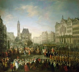 Josef IIs kroningsprosesjon på Römerberg, 1764
